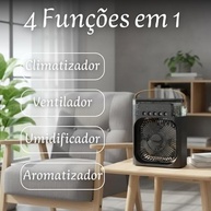 Ventilador Umidificador 4 em 1 Portátil com LED 7 Cores e Tanque 180ML - imagem 4