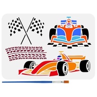 Estêncil de Carro de Corrida com Pincel - Design Profissional para Artesanato e Decoração - imagem 2