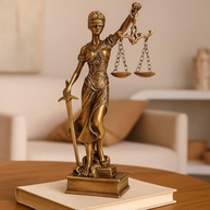 Estátua da Justiça em Resina Dourada 18,5 cm - Decore seu Ambiente com Simbolismo e Elegância - imagem 3
