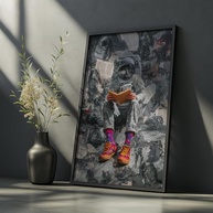 Quadro Decorativo Astronauta Leitor com Moldura - Espaço, Livros e Geeks | Decoração Nerd Moderna para Quarto e Sala - imagem 2