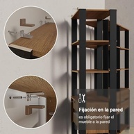 Estante Multiuso 4 Gavetas 8 Prateleiras 140cm Rustic/Preto - Organize com Estilo e Funcionalidade - imagem 5