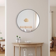Espelho Redondo Grande 80cm com Moldura Preta – Decore com Estilo e Amplie Ambientes - imagem 2