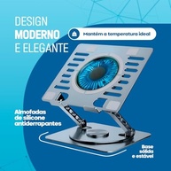 Suporte para Notebook com Cooler e Ventoinha - Base Ajustável em Liga de Alumínio com Resfriamento Ativo - imagem 4