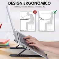 Suporte Notebook Ajustável com 6 Posições | Ergonômico, Dobrável e Portátil para Notebook, Tablet e Celular - imagem 4