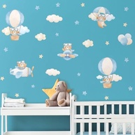 Adesivo de Parede Infantil Ursinhos e Balões - Decore o Quarto com Magia! - imagem 3