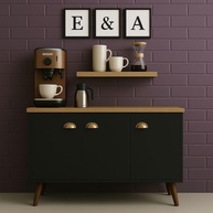 Aparador Buffet 3 Portas com Pés Retro - Estilo Vintage para Sala e Cozinha - imagem 1