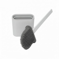Escova Sanitária com Suporte de Parede em Silicone e Plástico - 36x8cm - imagem 1