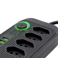 Extensão Premium 2m com 5 Tomadas, 4 USB + 1 USB-C: Carregamento Rápido e Seguro - imagem 4