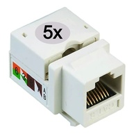 5x Conector Keystone RJ45 Cat5e Fêmea - Conexão Profissional e Confiável - imagem 1