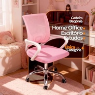 Cadeira de Escritório Ergonômica Rosa Begonia - Tela Mesh, Ajustável e Confortável - imagem 5