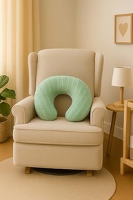 Almofada de Amamentação em Tricot Macia e Ergonômica - Conforto Total para Mãe e Bebê (Verde) - imagem 4