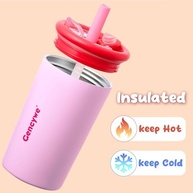 Conjunto de Copos Infantil Aço Inox 355ml com Canudo e Tampa - Seguro, Sem BPA, à Prova de Vazamento - imagem 5