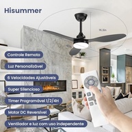 Ventilador de Teto com Controle Remoto, LED 21W, Silencioso e Moderno – Ideal para Quartos e Salas - imagem 3