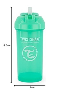 Copo com Canudo Twistshake 360ml 6+M Verde Pastel - Seguro e Prático para Bebês - imagem 1