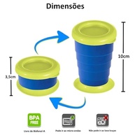Kit 2 Copos Retráteis 330ml Azul - Portáteis e Compactos para Levar na Bolsa - imagem 3