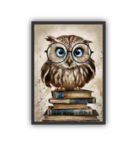 Quadro Decorativo Pedagogia Coruja 45x33 - Design Exclusivo para Ambientes Educacionais e Acogedores - imagem 1