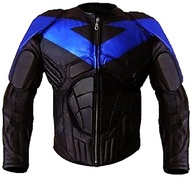 CHICAGO-FASHIONS Jaqueta masculina preta e azul protetora de couro para motociclista - Jaqueta acolchoada Danny Grayson de couro bovino armadura de motociclista - imagem 2