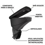 Apoio de Braço Premium Courvin Preto para Renault Kwid (Todos os Modelos) - Conforto e Estilo - imagem 4