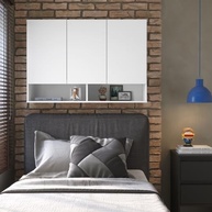 Armário Multiuso Aéreo Milão 3 Portas - Design Moderno para Cozinha e Quarto (Branco) - imagem 3
