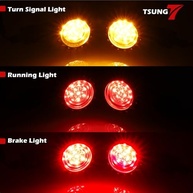 Luzes Traseiras LED Moto Bullet SMD 2 Peças: Freio, Seta e Lanterna (Cromado) - imagem 4