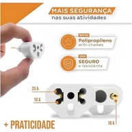Kit 3 Adaptadores de Tomada Universal 10A/20A 250V - Bivolt Prático e Seguro - imagem 3