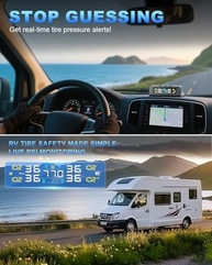 TPMS RV Solar e USB-C: Monitor de Pressão de Pneu com 4 Sensores e 6 Alarmes (0-99PSI) - imagem 4