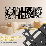 Quadros Decorativos para Escritório e Sala de Estar - Conjunto de 4 em Metal Preto Moderno 41x28cm - imagem 5