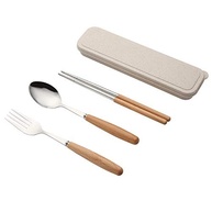 Conjunto de Utensílios Portáteis em Aço Inoxidável 3 Peças - Estilo Japonês e Coreano - imagem 5