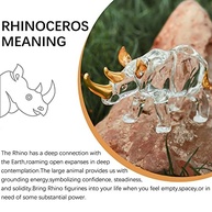 Estatueta de Rinoceronte em Vidro Soprado 15 cm - Arte de Cristal Dourado e Transparente - imagem 5