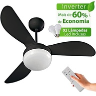Ventilador de Teto Ventisol Fênix Black Inverter com Controle Remoto e 2 Lâmpadas LED - Bivolt - imagem 4