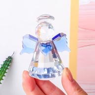 Estatueta de Anjo de Cristal - Decoração de Natal Elegante e Brilhante - imagem 2