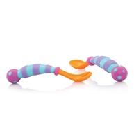 Kit Colher e Garfo Divertidos Nûby - Laranja Tangerina | Ergonômico e Livre de BPA - imagem 1
