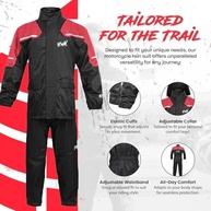 HWK Roupa de Chuva Moto 2 Peças Impermeável c/ Jaqueta e Calça Refletiva - Proteção Total - imagem 5