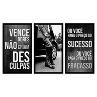 Kit 3 Quadros Decorativos com Moldura para Escritório - Frases de Motivação e Sucesso - imagem 1