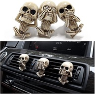 Kit 3 Caveiras Decorativas para Saída de Ar do Carro - Estilo Gótico e Dia das Bruxas - imagem 2