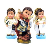 Trio de Arcanjos Miguel, Rafael e Gabriel em Resina - Imagens de Anjinhos da Guarda com Aparência Infantil - imagem 1