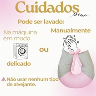 Almofada de Amamentação Ergonômica Clean Rosa - Capa Lavável e Suporte Confortável - imagem 5