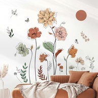 Decalques de Parede Boho Flores e Plantas - Adesivos Decorativos Removíveis para Sala, Quarto e Berçário - imagem 2
