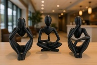 Estátuas dos Três Pensadores – Escultura Preta para Decoração de Sala e Escritório - imagem 5