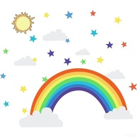 Adesivo de Parede Infantil Estrelas Arco-Íris - Decoração Divertida e Impermeável para Quartos de Crianças - imagem 5