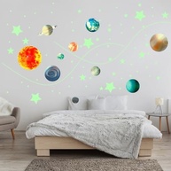 Adesivos de Parede que Brilham no Escuro - Sistema Solar e Estrelas para Decoração de Quarto - imagem 3