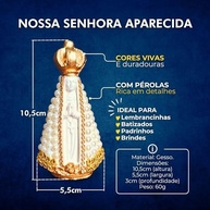 Nossa Senhora Aparecida Pérola 10cm - Imagem Sagrada em Resina Branca para Decoração e Devoção - imagem 4