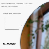 Espelho Redondo 60cm Decorativo para Banheiro, Quarto e Sala - Acabamento Lapidado com Kit de Instalação - imagem 5
