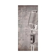 Adesivo Decorativo Porta Música Microfone Retro para Cantores e Amantes da Música - imagem 2