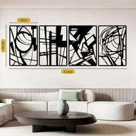 Quadros Decorativos para Escritório e Sala de Estar - Conjunto de 4 em Metal Preto Moderno 41x28cm - imagem 3