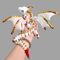Estátua de Dragão Branco 3D 11,8" - Decore com Magia e Estilo - imagem 1