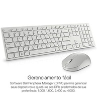 Teclado e mouse sem fio Dell Pro — KM5221W Branco - imagem 4