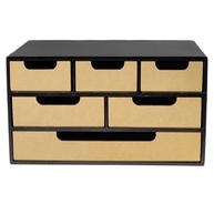 Gaveteiro Organizador 6 Gavetas para Escritório e Quarto - Design Moderno Preto - imagem 5
