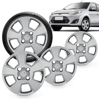 Kit 4 Calotas Aro 14 Fiesta Hatch 08-12 Prata Cubo Baixo Grid - Design e Proteção - imagem 2