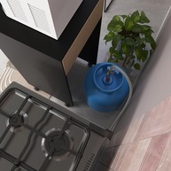 Aparador Esconde Botijão de Gás com Rodízios e Design Moderno Preto - imagem 4